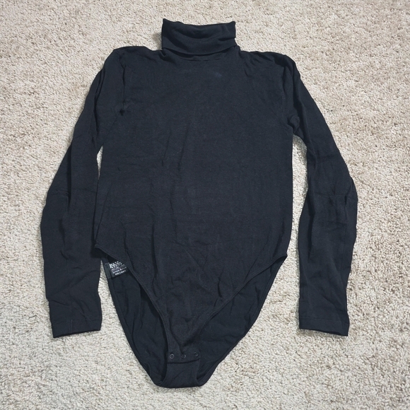 WOLFORD L49318 Colorado String-Body Turtleneck Black Bodysuit Size M - Picture 5 of 8